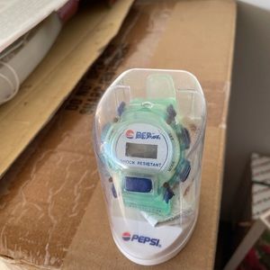 NIB from 80s or 90s Pepsi Digital Watch Shock Resistance Protection never used